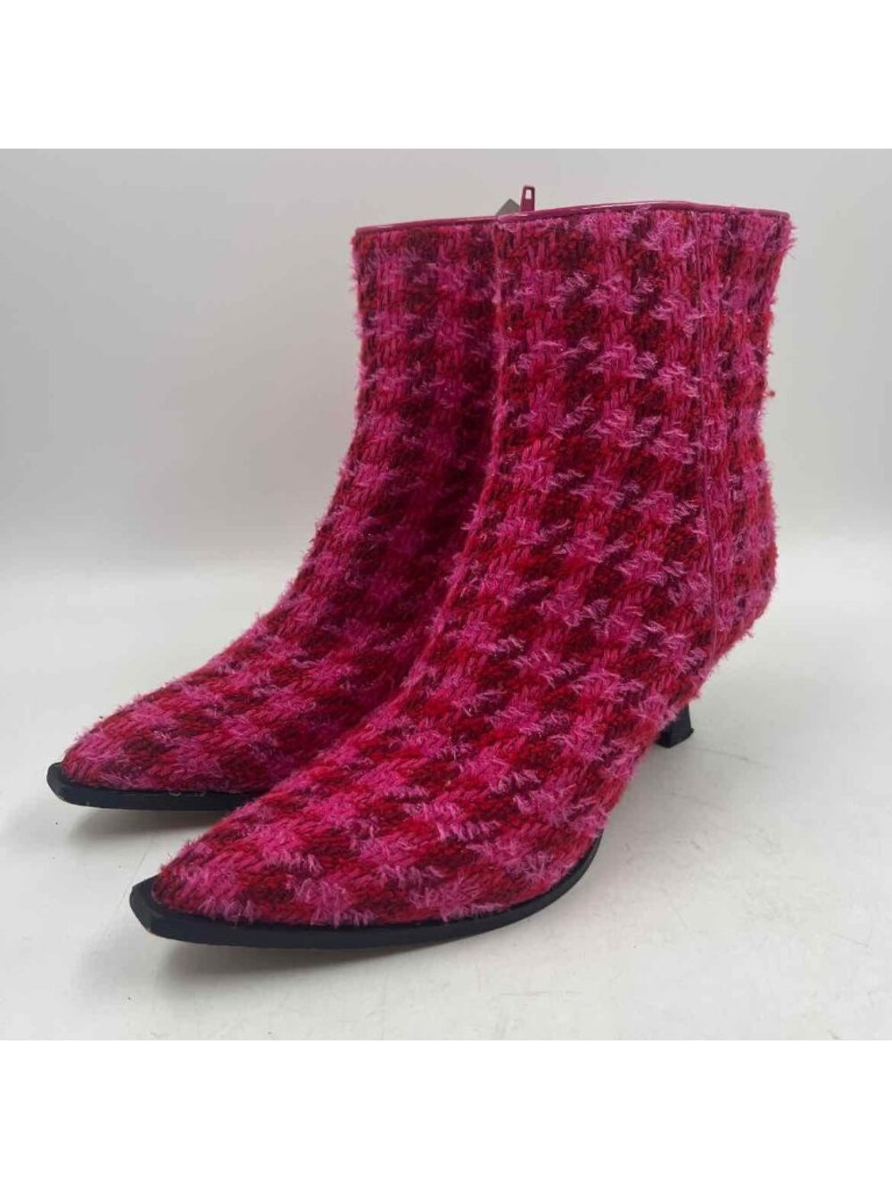 Betsey Johnson Red Funky Women's Shoe Size 8.5 Fuschia Tweed Boots